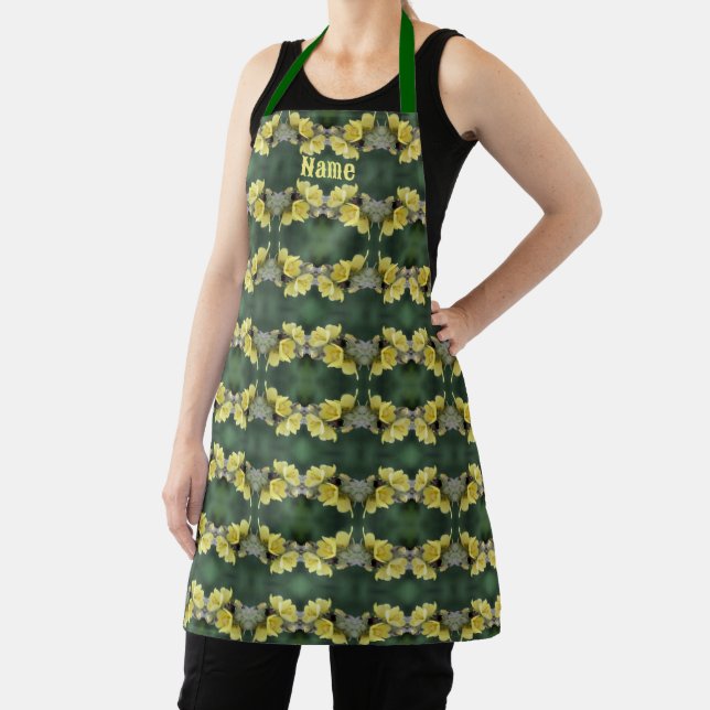 Beetle On Wild Mullein Flower Personalized Apron (Insitu)