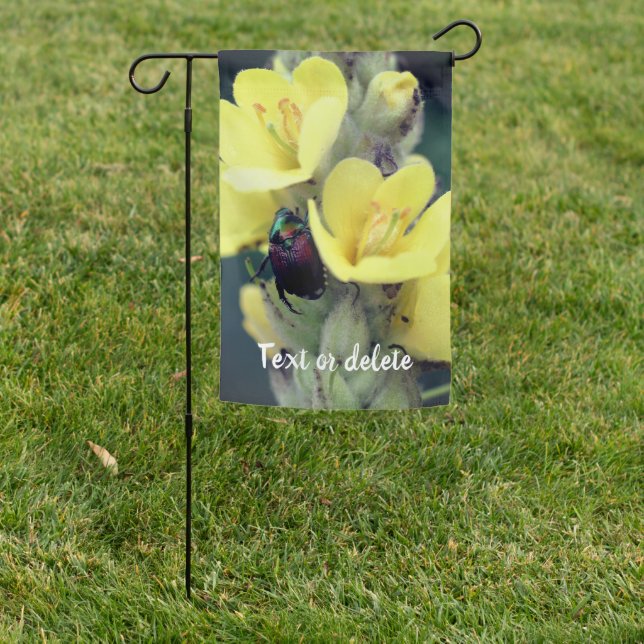 Beetle On Wild Mullein Flower Personalized Garden Flag (In SItu)