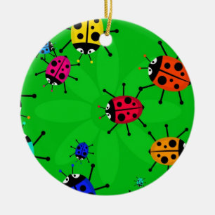 Beetle Swarm Ceramic Ornament