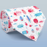 Beetle Watercolor Neck Tie<br><div class="desc">Watercolor bugs and beetles pattern in pink,  red,  blue and turquoise on a white background.  Perfect for entomologists and nature lovers!  Original art by Nic Squirrell.</div>