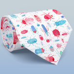 Beetle Watercolor Neck Tie<br><div class="desc">Watercolor bugs and beetles pattern in pink, red, blue and turquoise on a white background. Perfect for entomologists and nature lovers! Original art by Nic Squirrell.</div>