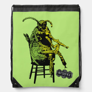 Beetlejuice Beetle in Chair Drawstring Bag