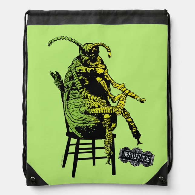 Beetlejuice | Beetle in Chair Drawstring Bag (Front)