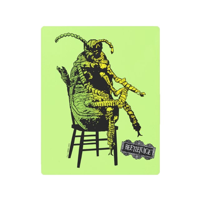 Beetlejuice | Beetle in Chair Metal Print (Front)
