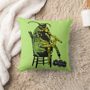 Beetlejuice Beetle in Chair Throw Pillow