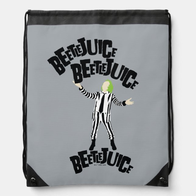 Beetlejuice Beetlejuice Beetlejuice Drawstring Bag (Front)