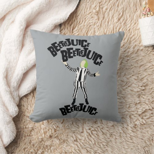 Beetlejuice Beetlejuice Beetlejuice Throw Pillow