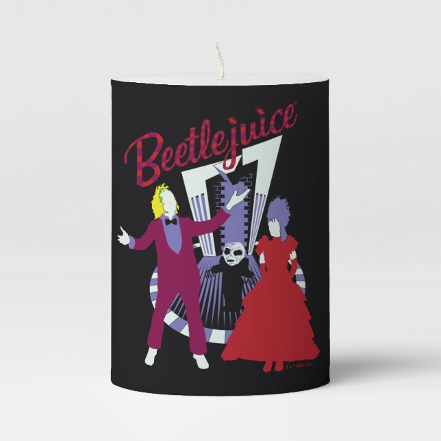 Beetlejuice | Beetlejuice & Lydia Wedding Pillar Candle (Front)
