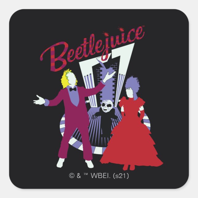 Beetlejuice | Beetlejuice & Lydia Wedding Square Sticker (Front)