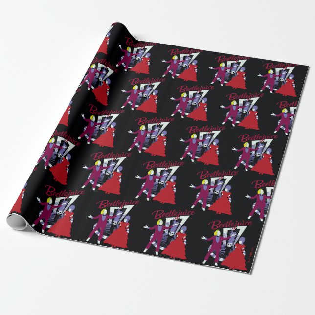 Beetlejuice | Beetlejuice & Lydia Wedding Wrapping Paper (Unrolled)