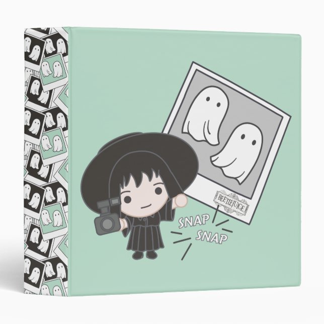 Beetlejuice | Chibi Lydia Ghost Photography 3 Ring Binder (Front/Spine)