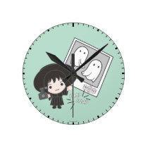 Beetlejuice | Chibi Lydia Ghost Photography Round Clock Beetlejuice | Chibi Lydia Ghost Photography Round Clock