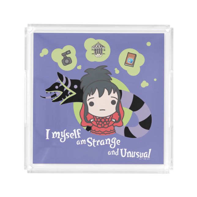 Beetlejuice | Chibi Lydia "Strange and Unusual" Acrylic Tray (Front)