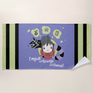 Beetlejuice Chibi Lydia "Strange and Unusual" Beach Towel