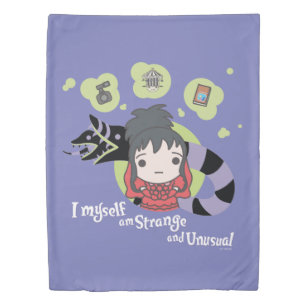 Beetlejuice   Chibi Lydia "Strange and Unusual" Duvet Cover