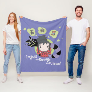 Beetlejuice Chibi Lydia "Strange and Unusual" Fleece Blanket