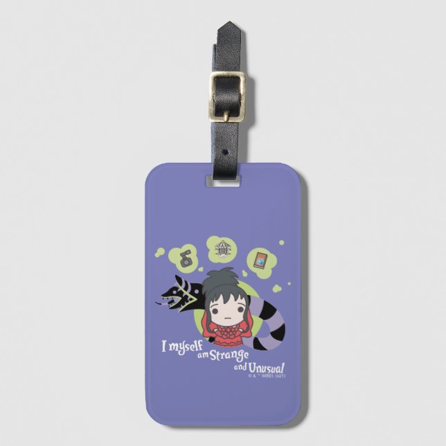 Beetlejuice | Chibi Lydia "Strange and Unusual" Luggage Tag (Front Vertical)