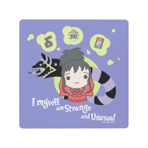 Beetlejuice   Chibi Lydia "Strange and Unusual" Metal Print