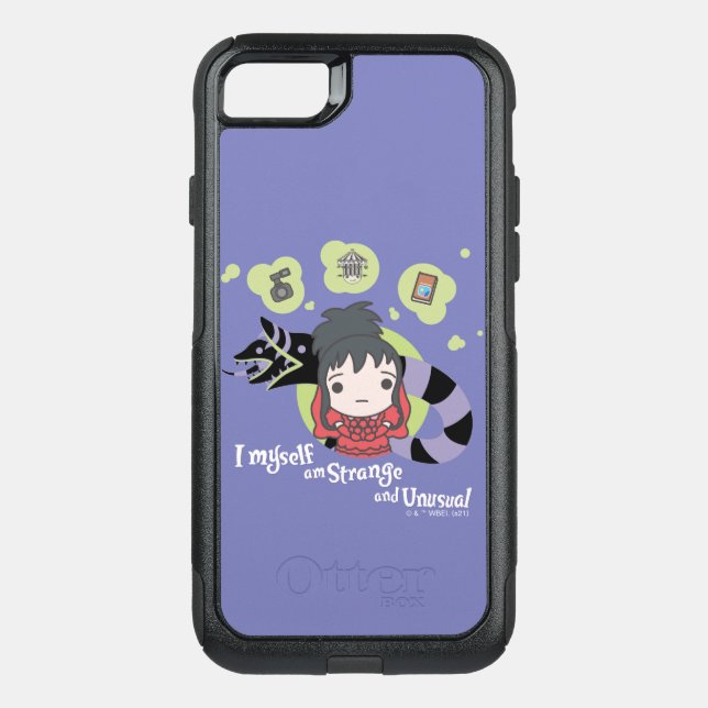 Beetlejuice | Chibi Lydia "Strange and Unusual" Otterbox iPhone Case (Back)