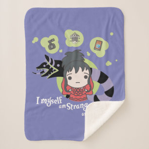Beetlejuice Chibi Lydia "Strange and Unusual" Sherpa Blanket
