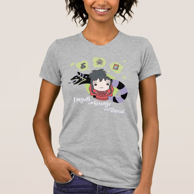 Beetlejuice | Chibi Lydia "Strange and Unusual" T-Shirt (Front)