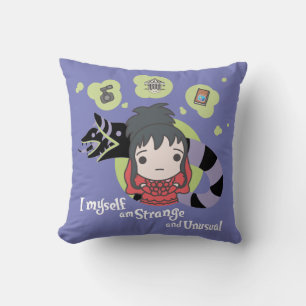 Beetlejuice   Chibi Lydia "Strange and Unusual" Throw Pillow