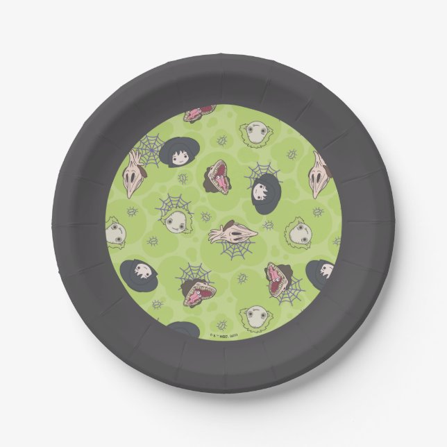 Beetlejuice | Cute Chibi Toss Pattern Paper Plates (Front)