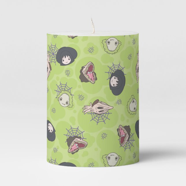 Beetlejuice | Cute Chibi Toss Pattern Pillar Candle (Front)
