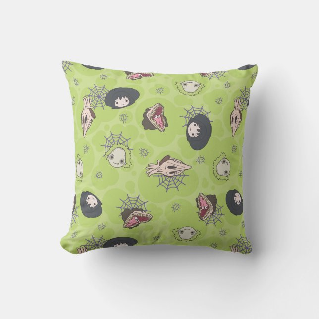 Beetlejuice | Cute Chibi Toss Pattern Throw Pillow (Front)