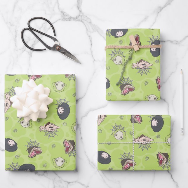 Beetlejuice | Cute Chibi Toss Pattern Wrapping Paper Sheets (Front)