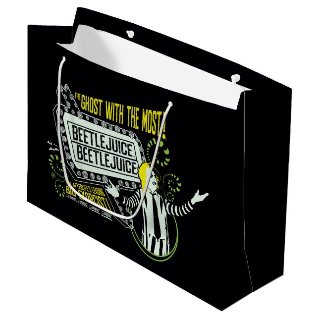 Beetlejuice | "Ghost With The Most" Marquee Large Gift Bag (Front Angled)