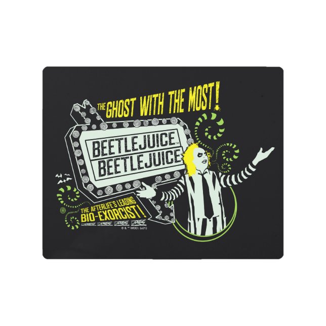 Beetlejuice | "Ghost With The Most" Marquee Metal Print (Front)