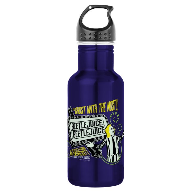 Beetlejuice | "Ghost With The Most" Marquee Stainless Steel Water Bottle (Front)