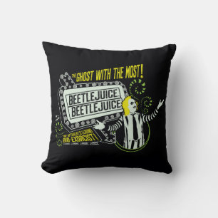Beetlejuice "Ghost With The Most" Marquee Throw Pillow