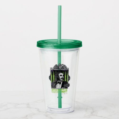 Beetlejuice  Ghost With The Most Portrait Acrylic Tumbler