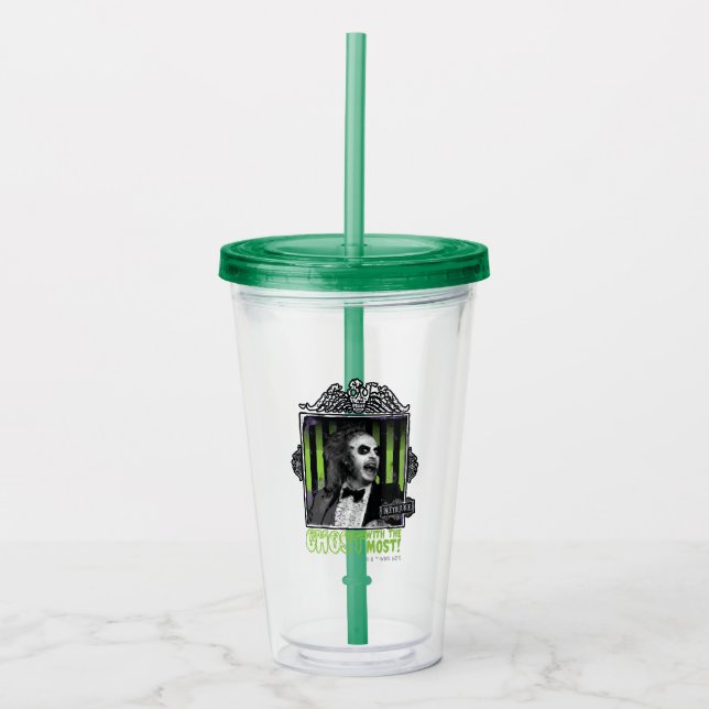 Beetlejuice | "Ghost With The Most" Portrait Acrylic Tumbler (Front)