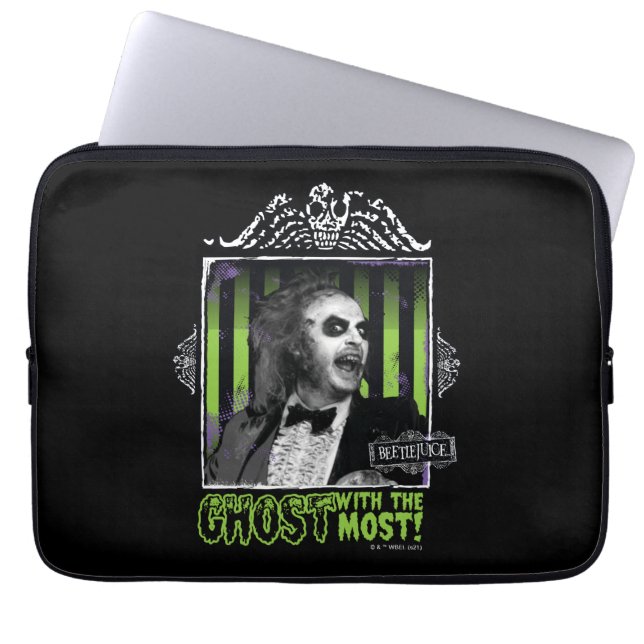 Beetlejuice | "Ghost With The Most" Portrait Laptop Sleeve (Front)