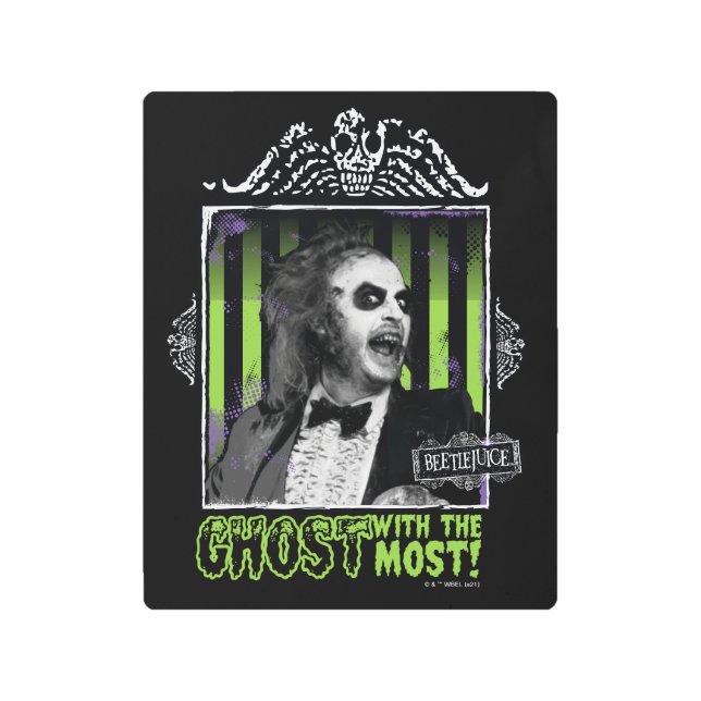 Beetlejuice | "Ghost With The Most" Portrait Metal Print (Front)