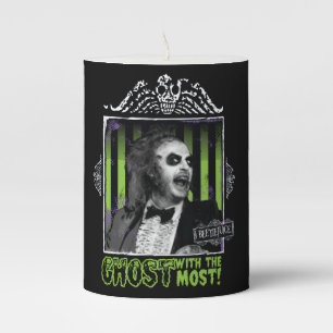 Beetlejuice "Ghost With The Most" Portrait Pillar Candle