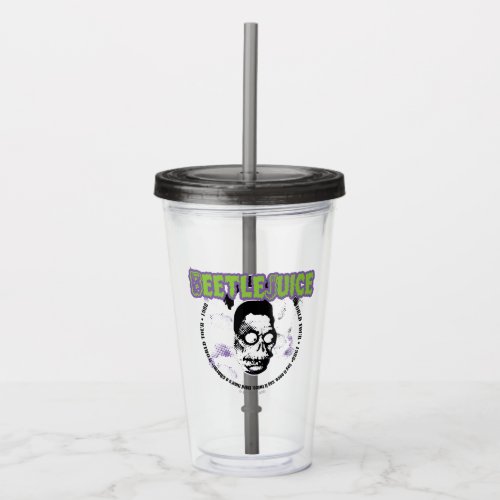 Beetlejuice  Harry the Hunter Shrunken Head Acrylic Tumbler