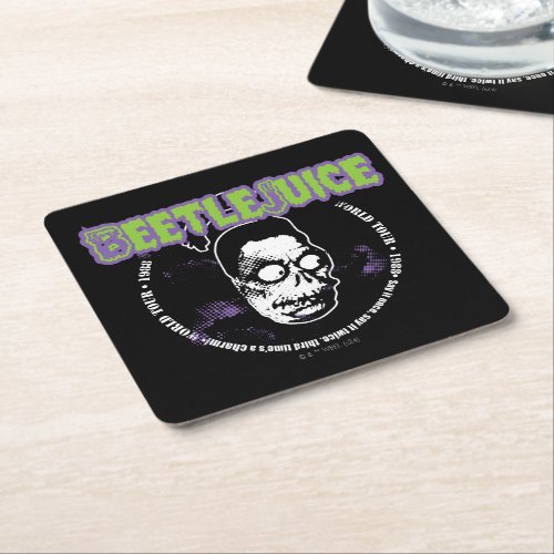 Beetlejuice  Harry the Hunter Shrunken Head Square Paper Coaster