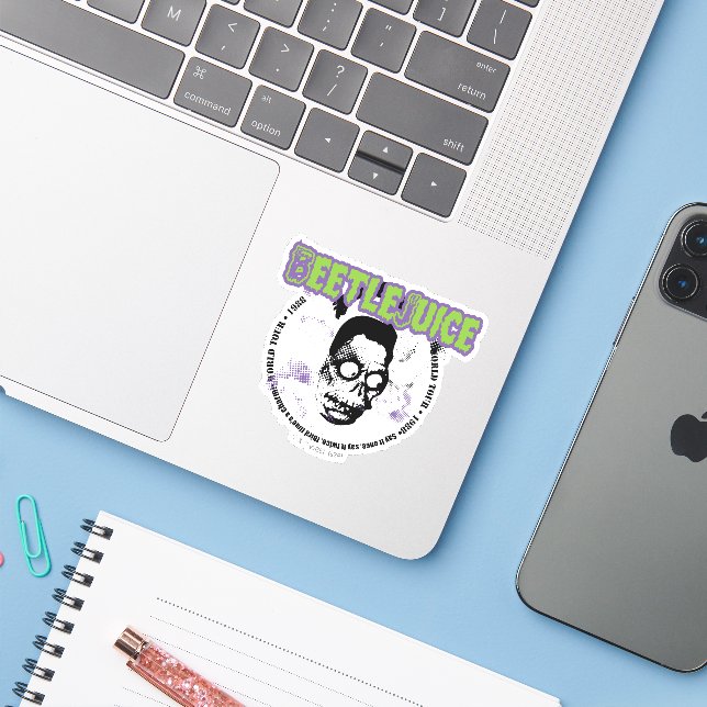 Beetlejuice | Harry the Hunter Shrunken Head Sticker (Laptop w/ iPhone)