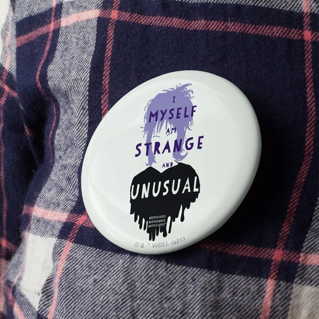 Beetlejuice | Lydia "Strange and Unusual" Graphic Button (Button on a shirt)