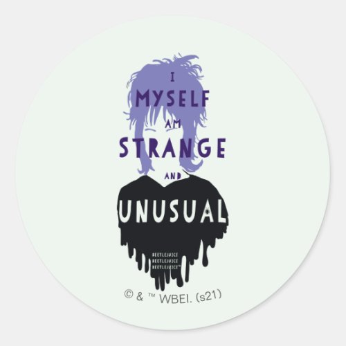 Beetlejuice  Lydia Strange and Unusual Graphic Classic Round Sticker