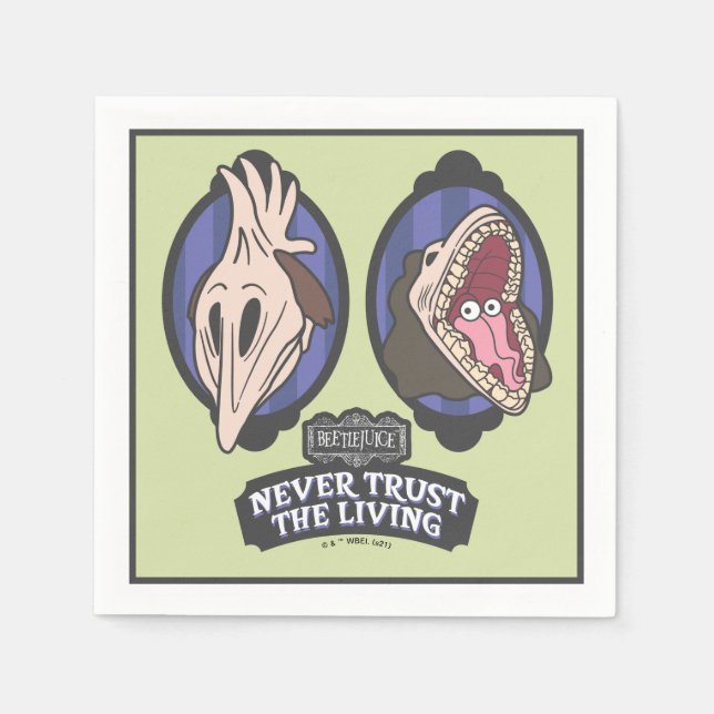 Beetlejuice | Maitlands "Never Trust The Living" Napkins (Front)