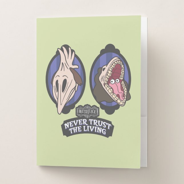 Beetlejuice | Maitlands "Never Trust The Living" Pocket Folder (Front)