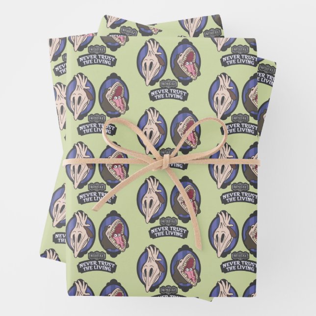 Beetlejuice | Maitlands "Never Trust The Living" Wrapping Paper Sheets (In situ)
