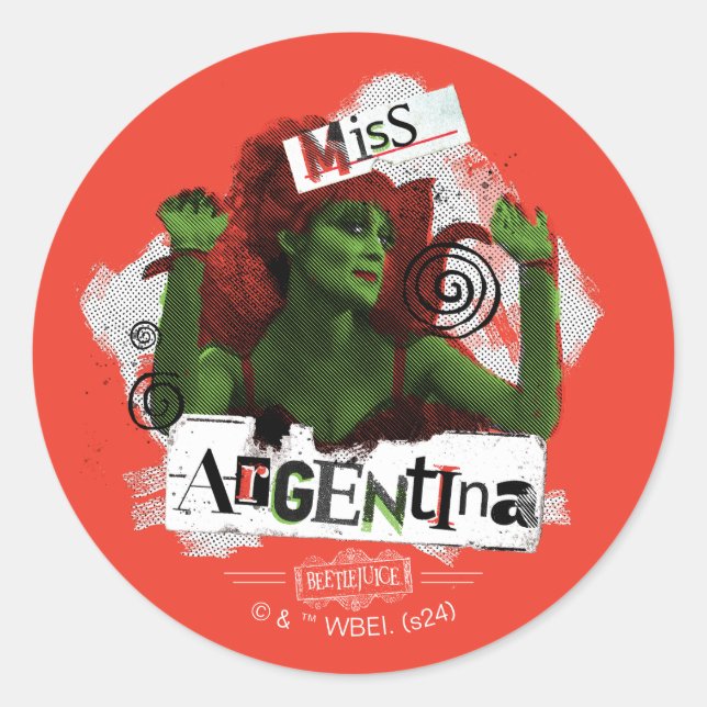 Beetlejuice | Miss Argentina Classic Round Sticker (Front)