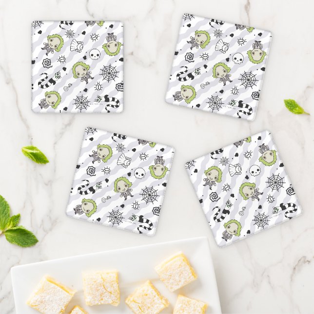 Beetlejuice Pattern Coaster Set (In Situ)