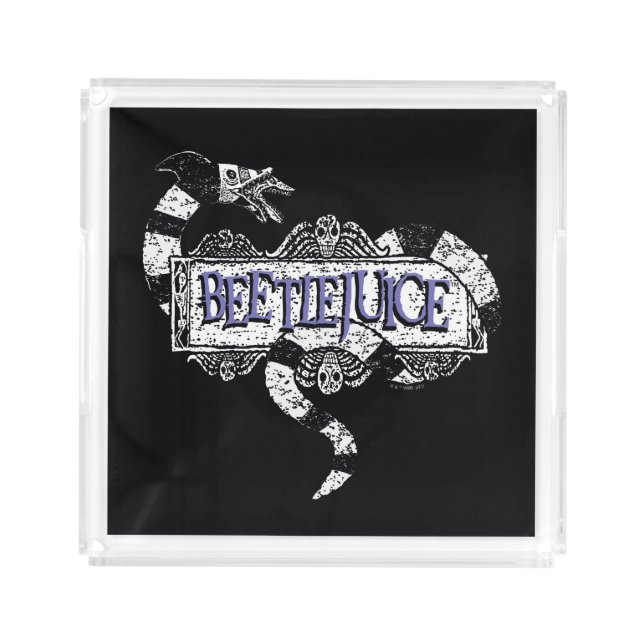 Beetlejuice | Sandworm Coiled on Beetlejuice Logo Acrylic Tray (Front)